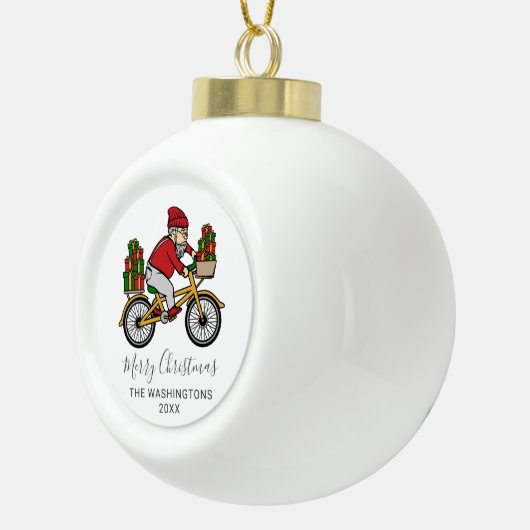 Aangepaste wiellijstkerstman keramische bal ornament (Rechts)