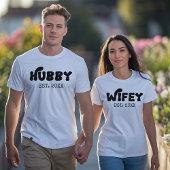 Aangepaste Wifey Hubby Paar Shirt Set voor Passen 