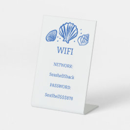 Aangepaste WIFI-inloggegevens voor strandhuisje me Reclamebord Met Voetstuk