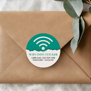 Aangepaste WiFi-/internettoegangsinformatie Ronde Sticker