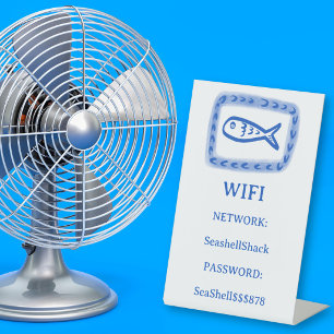 Aangepaste WIFI Login Vis Strand Vakantiehuis Reclamebord Met Voetstuk