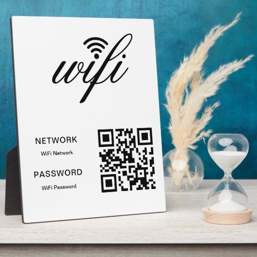 Aangepaste Wifi Netwerk QR Code Wit Merk Fotoplaat (Zijkant)