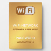 Aangepaste WiFi-netwerk wachtwoord Info Gouden kle Fotoplaat (voorkant)