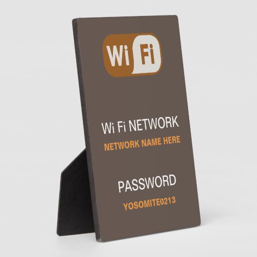 Aangepaste WiFi-netwerk wachtwoord Info Koffie Kle Fotoplaat (Zijkant)
