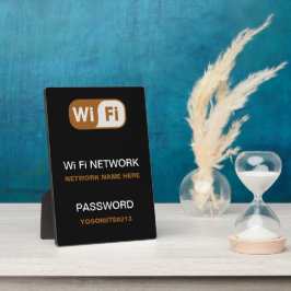 Aangepaste WiFi-netwerkwachtwoordinfo Zwarte Kleur Fotoplaat