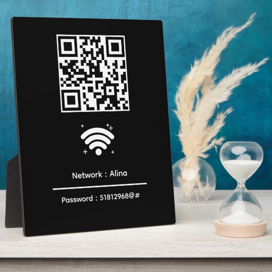 Aangepaste Wifi QR-code | Netwerk Wachtwoord Moder Fotoplaat (Zijkant)