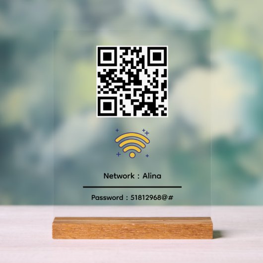 Aangepaste WiFi QR-code | Netwerkwachtwoord modern Acryl Bord (Neutraal)