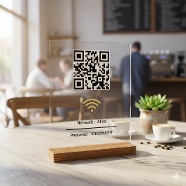 Aangepaste WiFi QR-code | Netwerkwachtwoord modern Acryl Bord