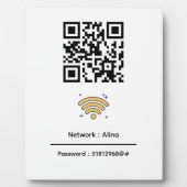 Aangepaste WiFi QR-code | Netwerkwachtwoord modern Fotoplaat (Voorkant)