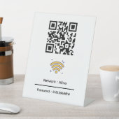 Aangepaste WiFi QR-code | Netwerkwachtwoord modern Reclamebord Met Voetstuk (Insitu)