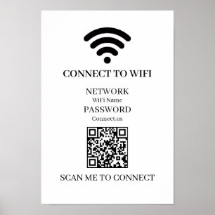 Aangepaste WiFi QR Eenvoudige Netwerkscan Weerga Poster