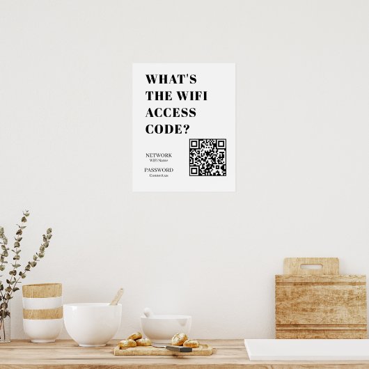 Aangepaste WiFi QR | Wat is de WiFi-code weergave Poster (Keuken)