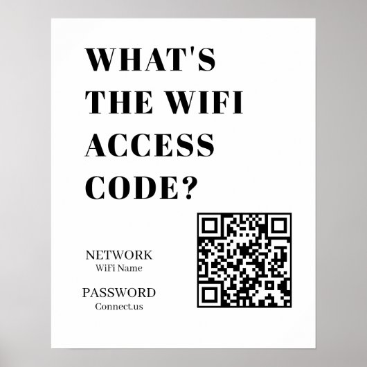 Aangepaste WiFi QR | Wat is de WiFi-codeweergave Poster (Voorkant)
