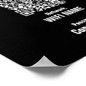 Aangepaste WiFi wachtwoord teken minimalistisch zw Poster (Hoek)