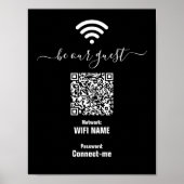 Aangepaste WiFi wachtwoord teken minimalistisch zw Poster (Voorkant)