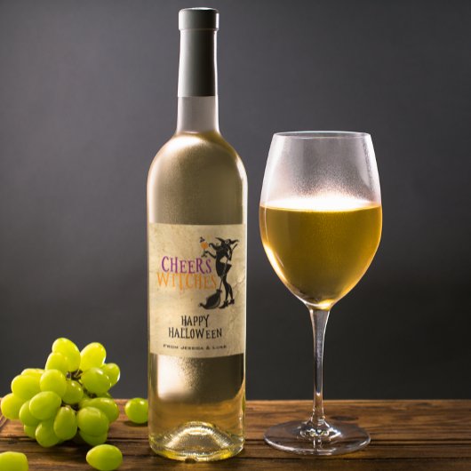 Aangepaste Wijn Label Cheers Heksen Halloween Etiket