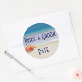 Aangepaste wijn of Bier fles Strand Bruiloft Label (Envelop)