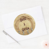 Aangepaste wijn of bierfles Westerne trouwlabels Ronde Sticker (Envelop)