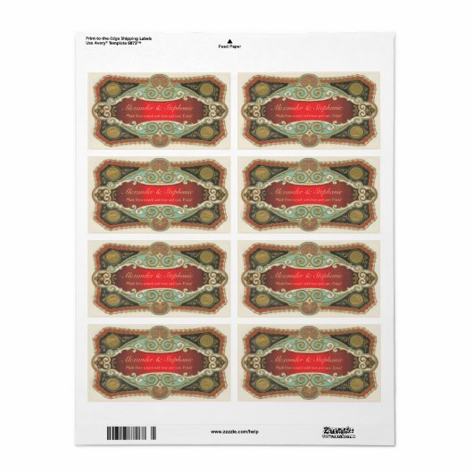 Aangepaste  wijn of Craft Label (Full Sheet)