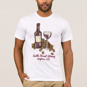 Aangepaste wijnbietenkoopglas + wijndruiventrossen t-shirt