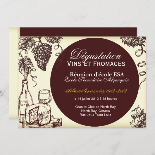 Aangepaste wijnen en kaasmakerijen — Frans Kaart (Voorkant / Achterkant)