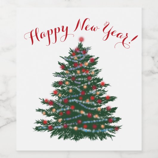 Aangepaste Wijnfles Label Happy New Year Wijn Etiket (Enkel label)