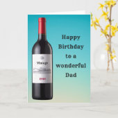 Aangepaste  wijnfles | Verjaardag Kaart (Gele Bloem)