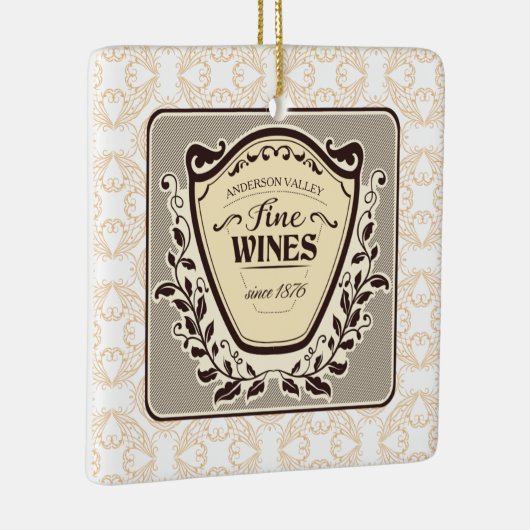 Aangepaste wijngaard fijne wijn kerst ornament (Rechts)