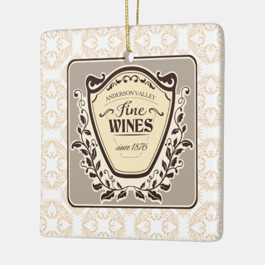 Aangepaste wijngaard fijne wijn kerst ornament (Links)