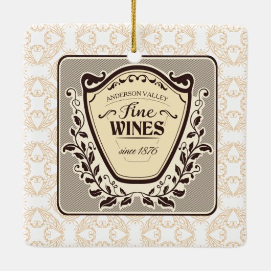 Aangepaste wijngaard fijne wijn kerst ornament (Achterkant)