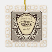 Aangepaste wijngaard fijne wijn kerst ornament (Voorkant)