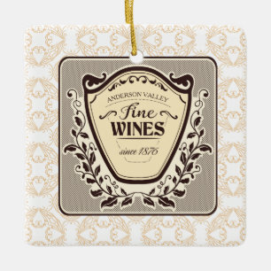 Aangepaste wijngaard fijne wijn kerst ornament