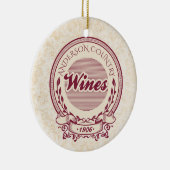 Aangepaste wijngaard naam wijn kerst ornament (Rechts)