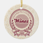 Aangepaste wijngaard naam wijn kerst ornament (Voorkant)