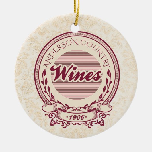 Aangepaste wijngaard naam wijn kerst ornament (Voorkant)