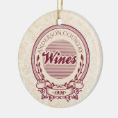 Aangepaste wijngaard naam wijn kerst ornament (Links)