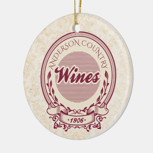 Aangepaste wijngaard naam wijn kerst ornament (Links)