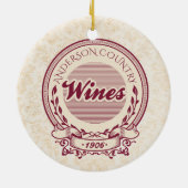 Aangepaste wijngaard naam wijn kerst ornament (Achterkant)