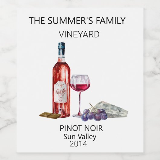 Aangepaste wijngaard wijndruiven Modern Wijn Etiket (Enkel label)