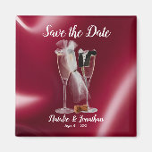 Aangepaste wijnglazen sparen de Datum Magnet (Voorkant)