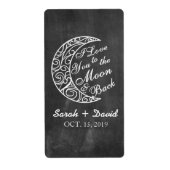 Aangepaste wijnlabels "Love You to the Moon and Ba Etiket (Voorkant)