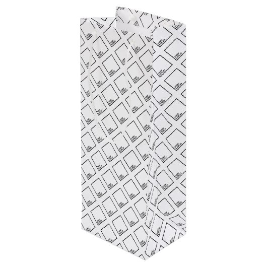 Aangepaste wijntas voor cadeautjes - Logo patroon Wijn Cadeautas (Achterkant Gekanteld)