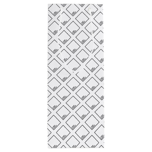 Aangepaste wijntas voor cadeautjes - Logo patroon Wijn Cadeautas (Achterkant)