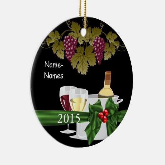 AANGEPASTE WIJNVERLIEZEN 2015 Vakantiegeld Keramisch Ornament (Rechts)