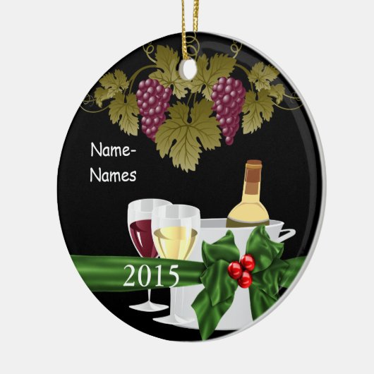 AANGEPASTE WIJNVERLIEZEN 2015 Vakantiegeld Keramisch Ornament (Links)