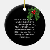 AANGEPASTE WIJNVERLIEZEN 2015 Vakantiegeld Keramisch Ornament (Achterkant)