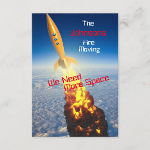 Aangepaste wijziging van adres en grappige verplaa aankondiging