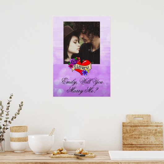 Aangepaste Wil je met me trouwen   Poster (Keuken)