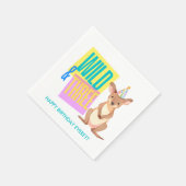 Aangepaste Wild & Drie Kangoeroe 3e Verjaardag Ser Servet (Hoek)