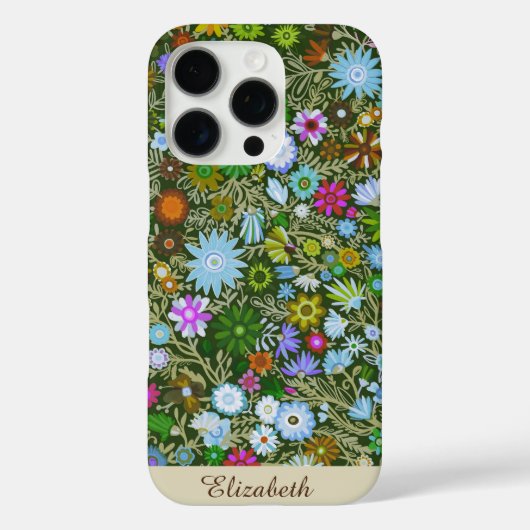 Aangepaste Wild Green Field Blooms Case-Mate iPhone Case (Achterkant)